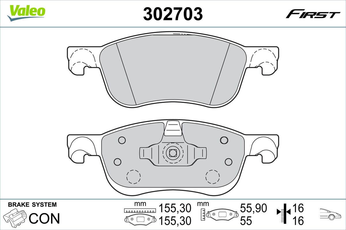 VALEO Fékbetét, mind 302703_VALEO